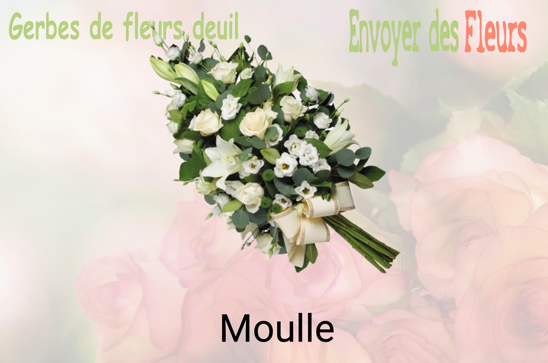 Gerbe de fleurs de deuil livrée à Moulle